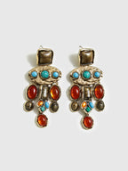 Boho Chic Colorful Gemstones Pendant Earrings