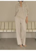 Casual Check Pocket Blouse