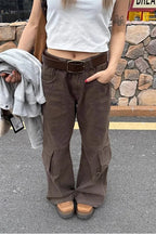 Retro 90s Style Dark Brown Jeans