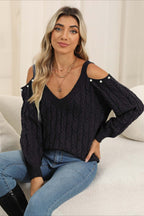 Deep V Sexy Off-Shoulder Loose Pullover Sweater