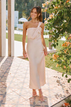 Lorena Elevated Maxi Dress Champagne Occasion Wear
