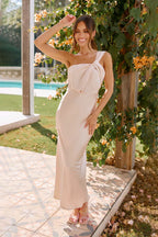 Lorena Elevated Maxi Dress Champagne Occasion Wear