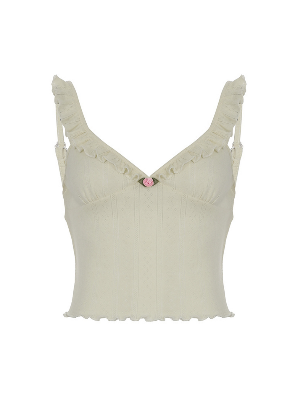 Ethel Ruffle Trim Knit Crop Top