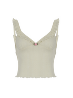 Ethel Ruffle Trim Knit Crop Top