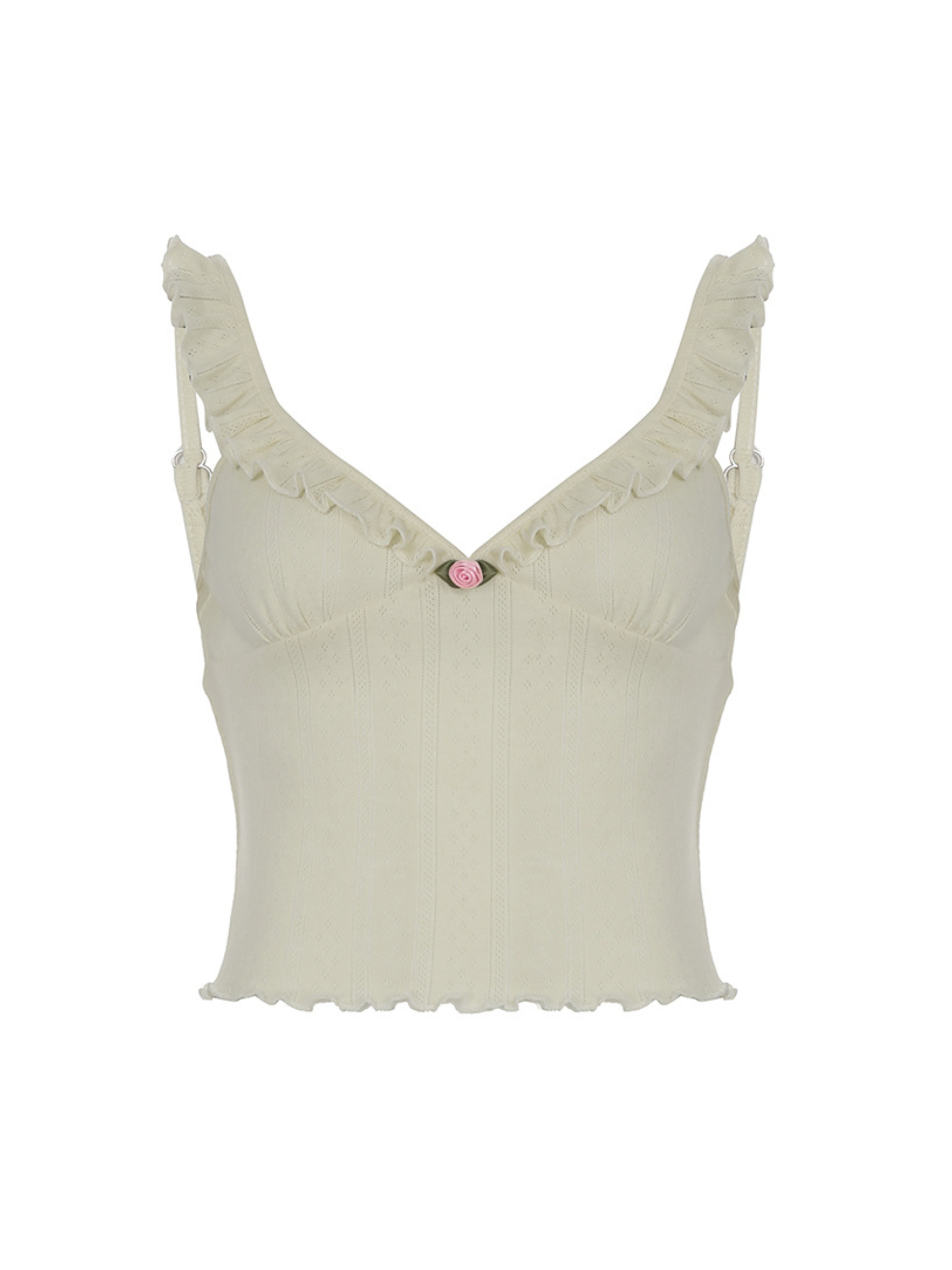 Ethel Ruffle Trim Knit Crop Top