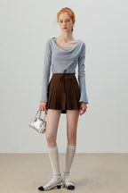 Layered Cowl Neck Knit Top