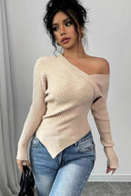 Elegant Cut Out Shoulder Sweater