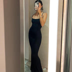 Casual Sleeveless High Waisted Slim Fit Camisole Long Dress