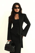 Scarf Collar Commuter Blazer