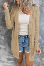 Casual Button Front Open Front Cover Up