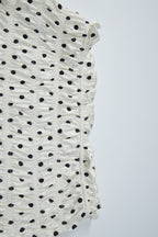 Raglan Corset Polka Dot Bow Side Skirt Set