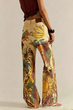 We The Free Playful Doodle Printed Mid Rise Pocket Wide Leg Pant