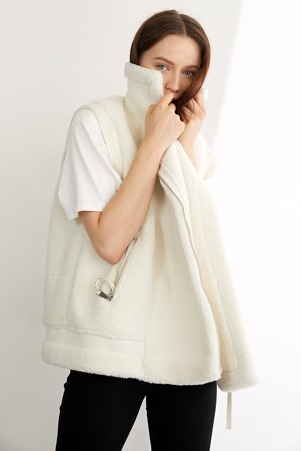 Evans Beige Teddy Vest