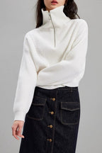 Short Cable Knit Pullover Sweater