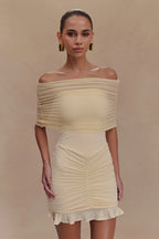 Strapless Ruched Bodycon Mini Dress