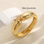 Polished Alloy Teardrop Coil Open Cuff Bracelet