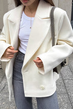 Old Money Beige Wool Blend Coat
