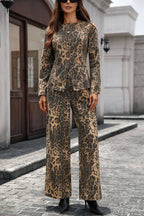 Slim-fit denim wide-leg pants suit