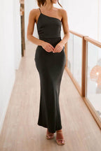 Karen Minimalist Spring/summer One Shoulder Dress and Waist Maxi Dresses Boutique Collection