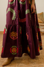PURPLE FLOWERS SHIRT DRESS