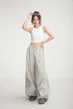 Balloon Drawstring Palazzo Pants