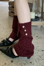 Cable Knit Foldover Button Leg Warmers