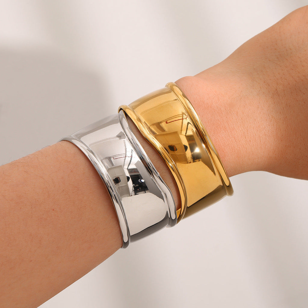 Sculpted Charm Open Cuff Bracelet