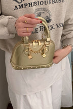 Stylish Metal Charm Sophisticated Top Handle Crossbody Bag