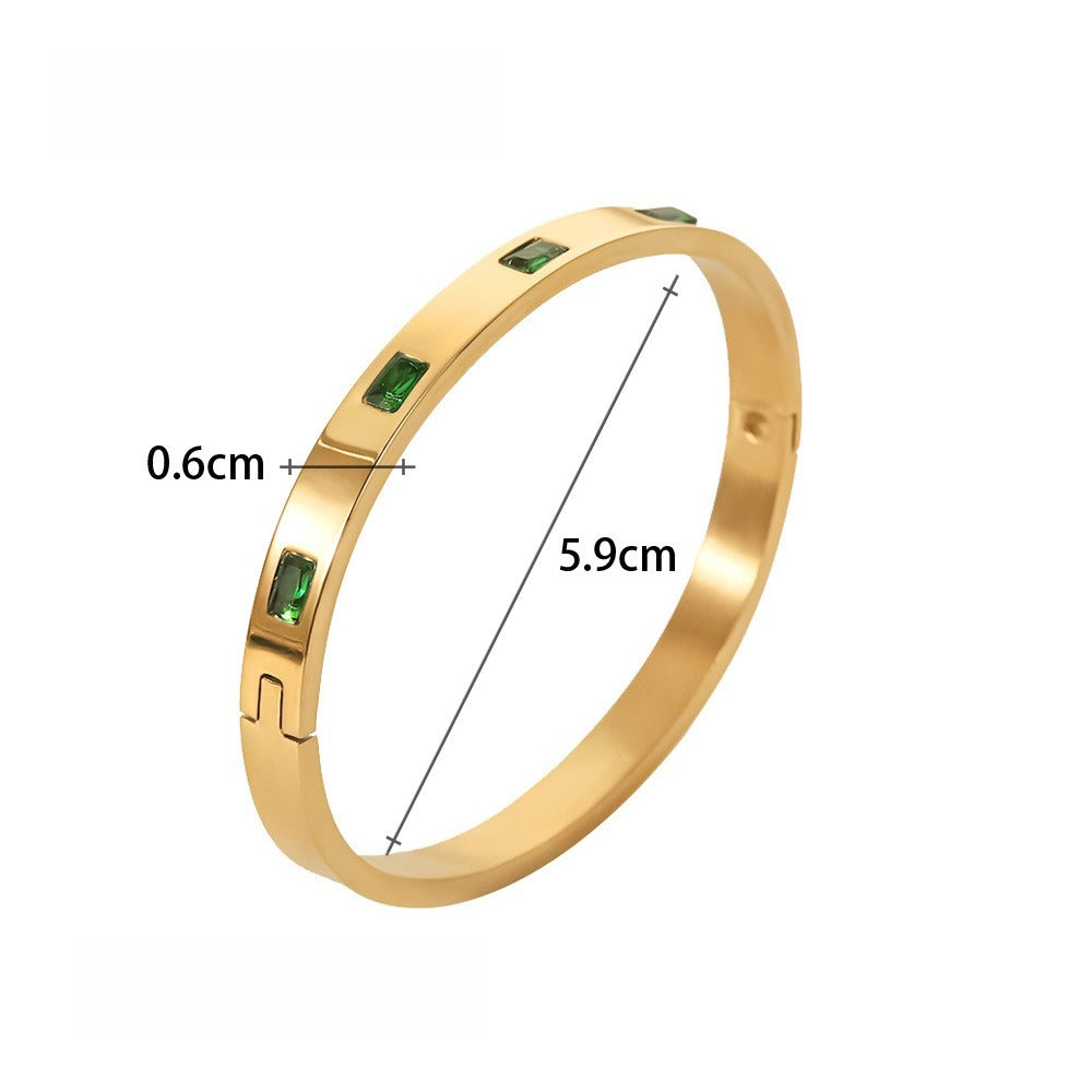 Vintage Rhinestone Studded Cuff Bracelet