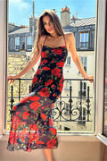 Backless Bodycon Maxi Floral Dress