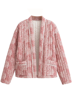 Loose Fashion Versatile Printed Cardigan Long Sleeve Cotton-padded Jacket