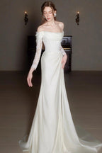 Elegant Off Shoulder Lace Wedding Dress