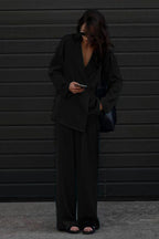 Satin Flowy Office Two Piece Pants Set