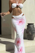 Floral Bandeau 3 Piece Bikini Set