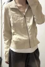 Casual TurnDown Collar Short Jacket