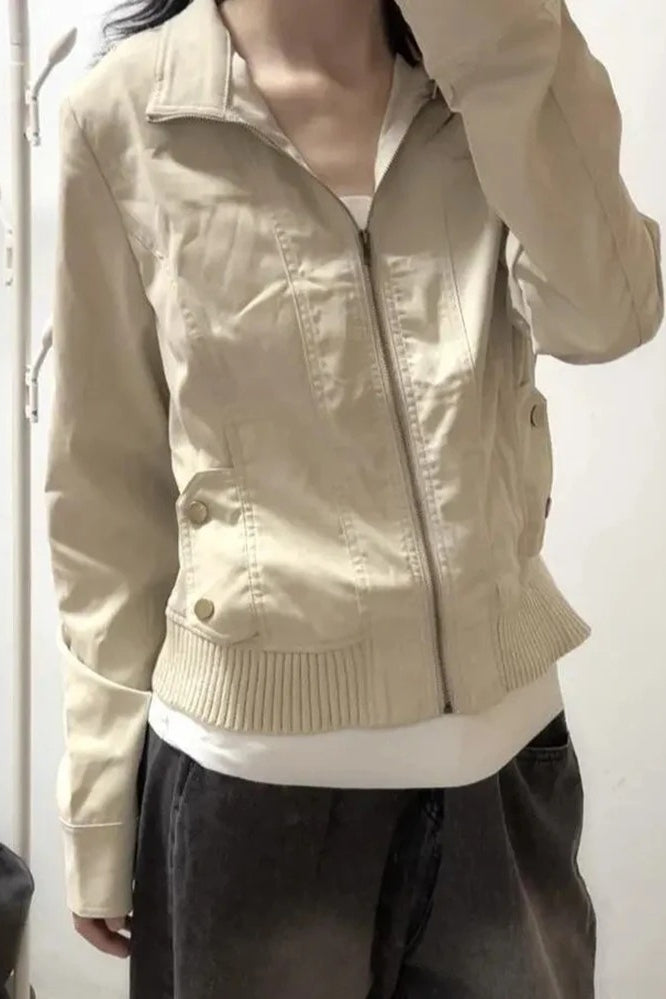 Casual TurnDown Collar Short Jacket