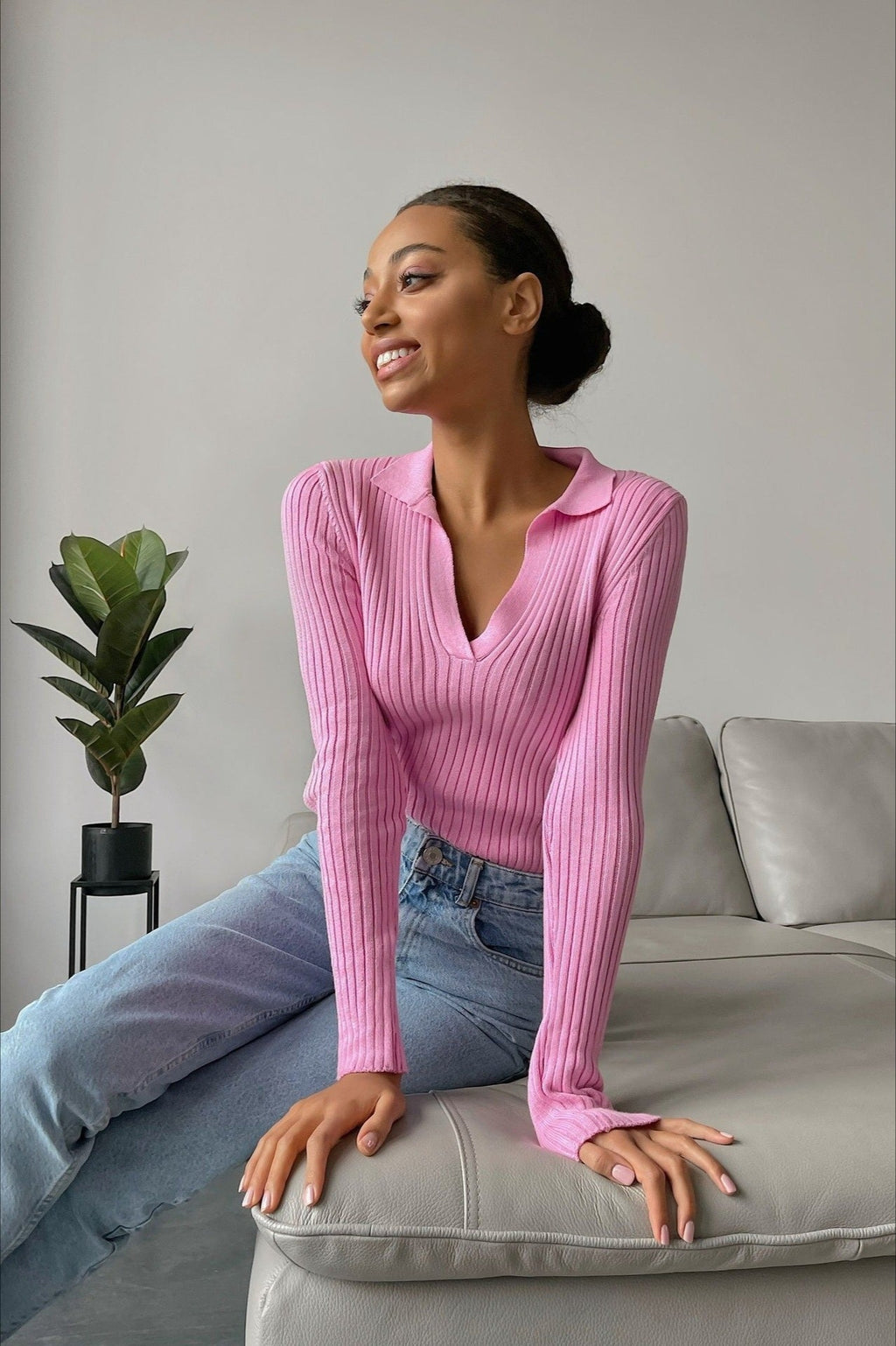 Slim Fit Polo Knit Sweater