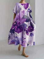 Ada Effortless Women's Loose Dress with Botanical Floral Print Chic Silhouette Collection