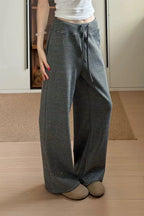 Thin Stripe High Waist Loose Straight Slouchy Pants