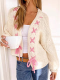 Sweet Colorblock Tie Sleeve Knit Sweater