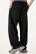 Patchwork Double Waist Wide Leg Athletic Pants