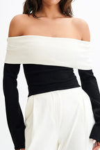 Elegant Off Shoulder Knit Sweater