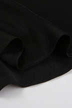 V Neck Tie Front Satin Top Maxi Skirt Set