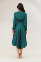 Leila Statement Night Dress Emerald Designer Edit