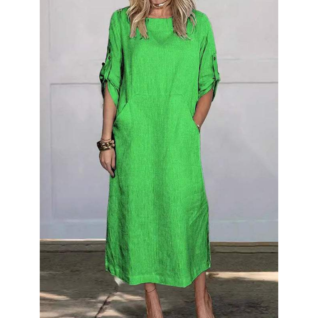Selena Luxe Loose Midi Dress Elevated Occasion Wear
