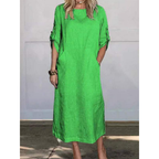 Selena Luxe Loose Midi Dress Elevated Occasion Wear