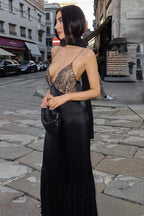 Lace Panel Bustier Slip Dress