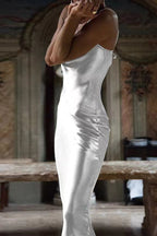Satin Cami Tie Back Silk Dress