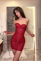 Strapless Slim Fit Bandage Evening Party Dress