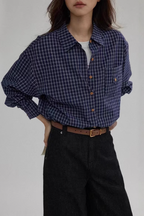 Plaid Relaxed Fit Versatile Premium Elegance Blouse